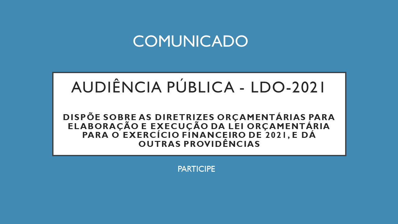 COMUNICADO - LDO -2021