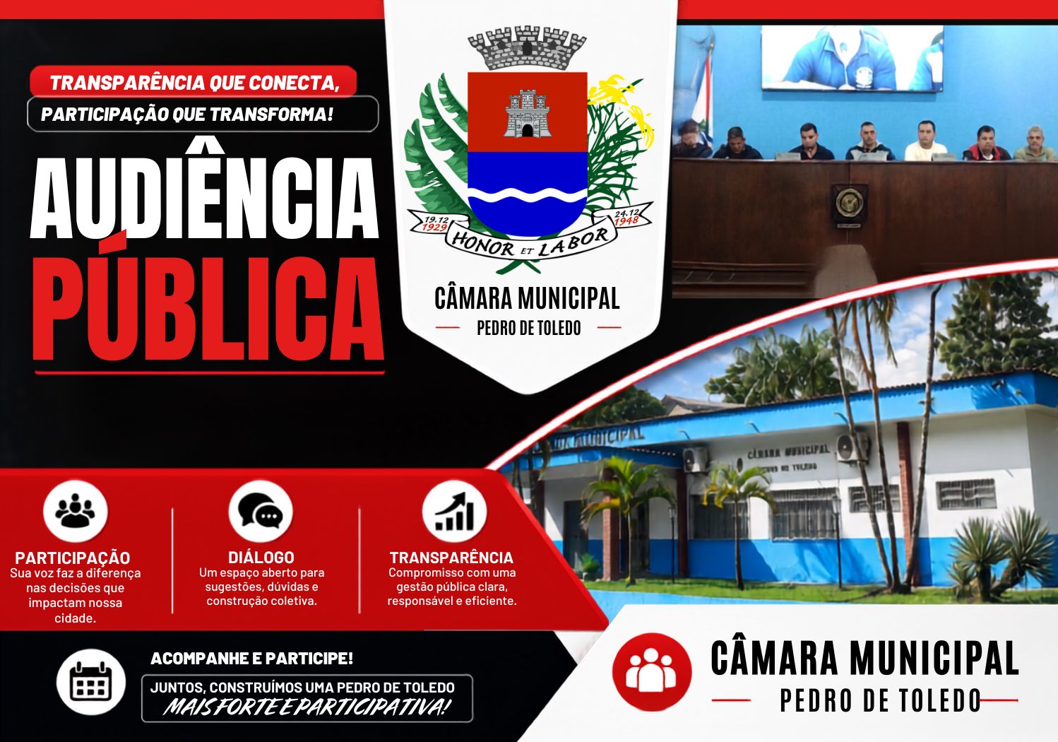 Câmara Municipal de Pedro de Toledo Realiza Audiência Pública da LDO para o Exercício de 2027 e Apresenta Resultados de Consulta Popular