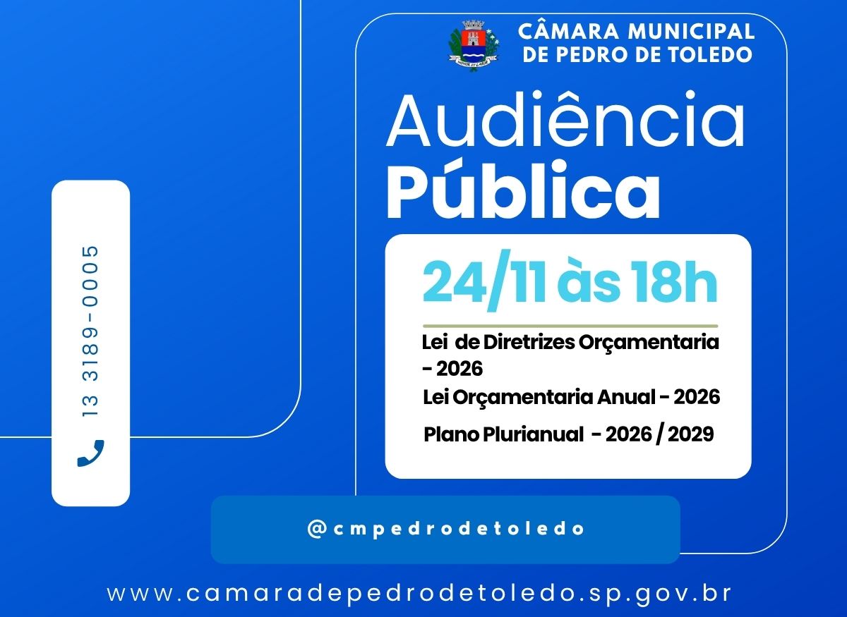 Audiência Pública - LDO/2026, LOA/2026 e Plano Plurianual - 2026/2029