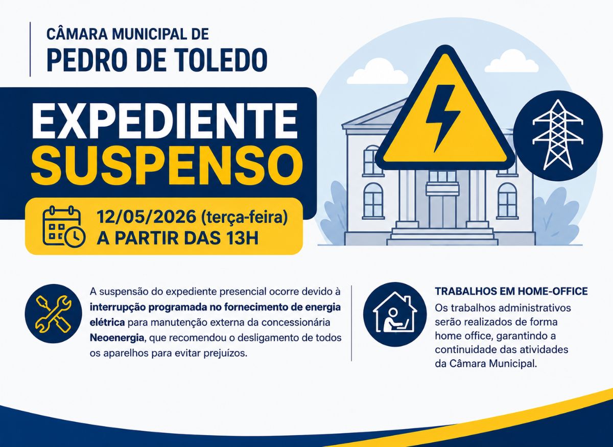 Suspensão do Expediente no dia 12/05/2026